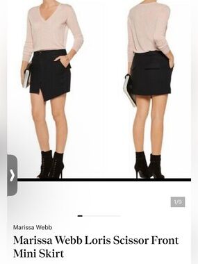 Marissa Webb loris scissor Asymmetrical cotton/linen lined skirt